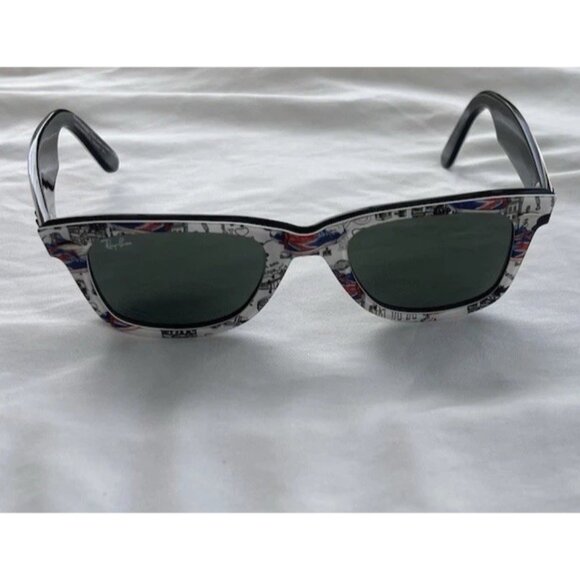 Ray-Ban Men’s Original Wayfarer Rare Special Series London Print Sunglasses RARE - Picture 2 of 16